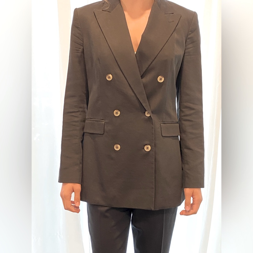 See by Chloe light jacket, black, double breasted blazer style. Size 8 US/44 EU.